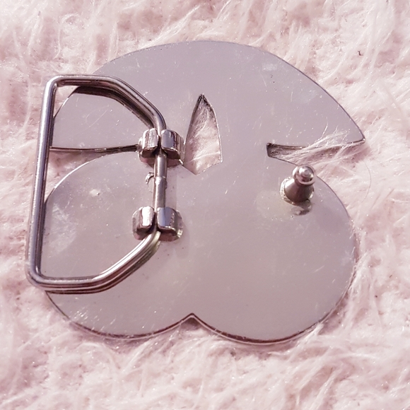 Lucky Cherries Belt Buckle Red and Green Cherry Pewter Metal Unisex - Picture 2 of 6